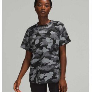 Lululemon All Yours Short Sleeve Training Tee Size 2 Black Camo